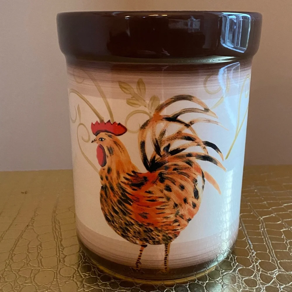Cottage Core HD Design San Padre Countertop Rooster Utensil Holder